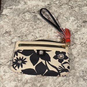 Spartina 449 Linen and Leather Wristlet
